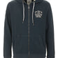 Chic Blue Hooded Zip Sweatshirt with Logo