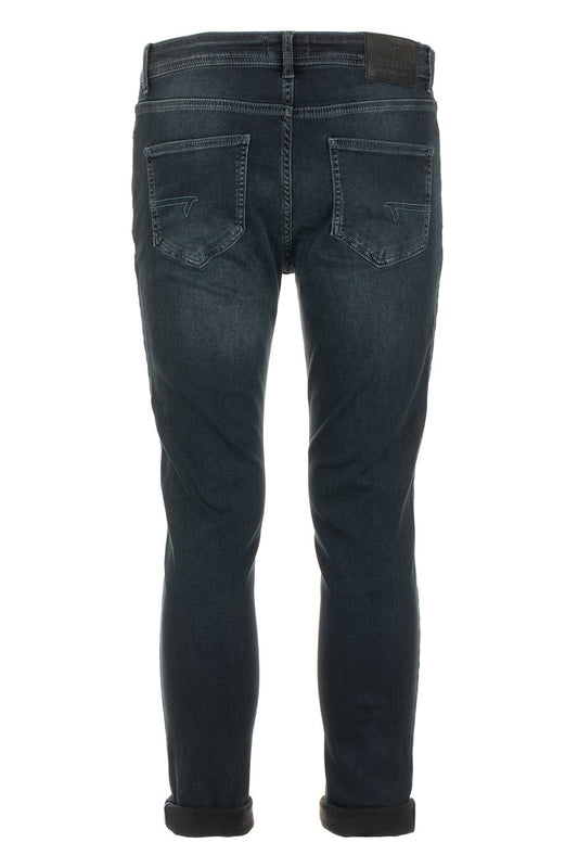 Elegant Dark Blue Stretch Jeans for Men