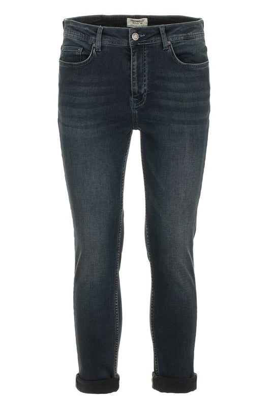 Elegant Dark Blue Stretch Jeans for Men