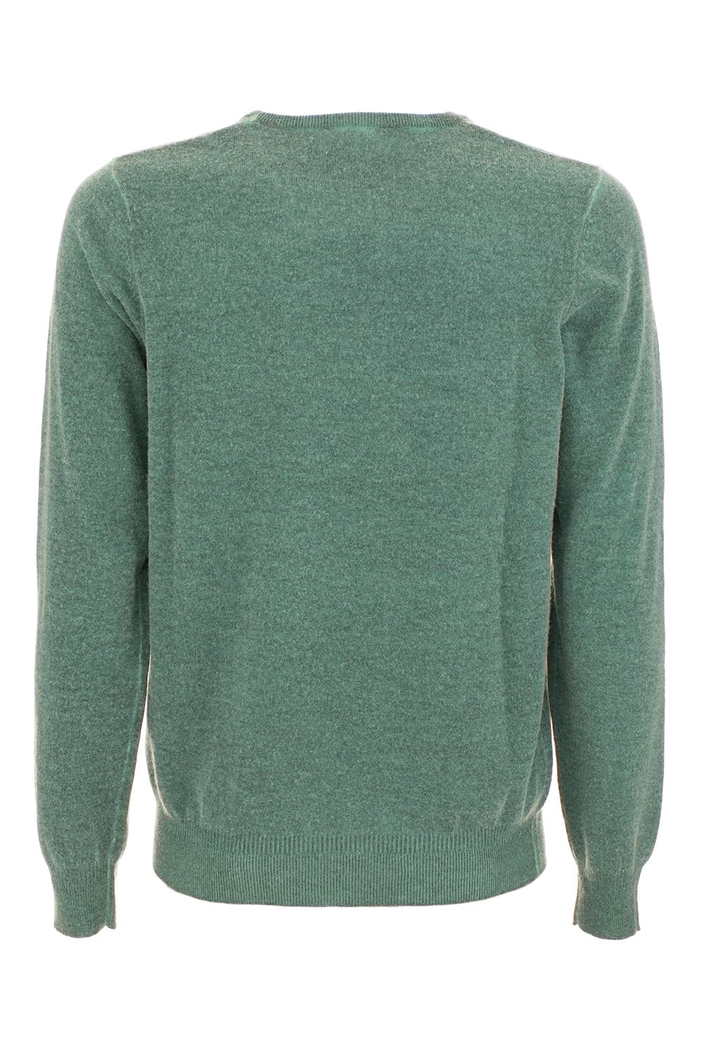 Chic Green Wool Blend Crewneck Sweater