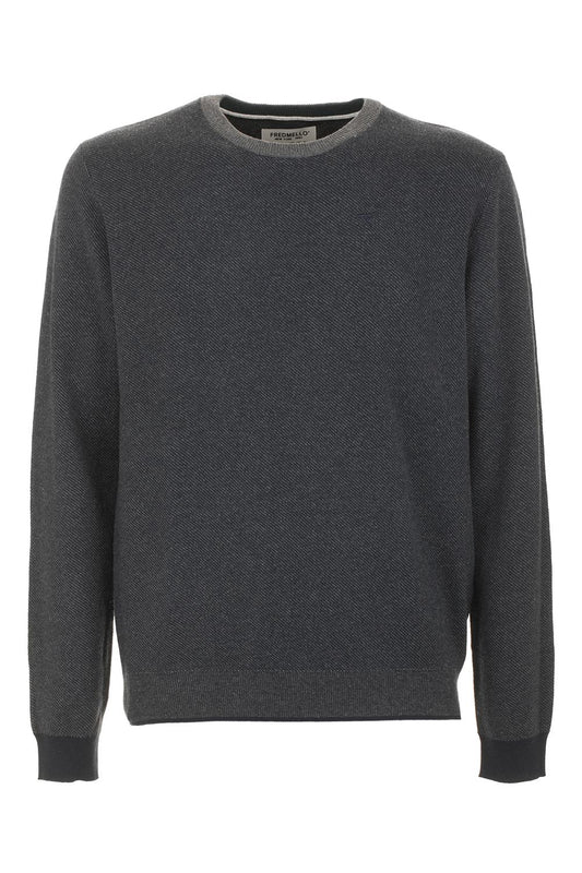 Chic Cotton-Wool Blend Crewneck Sweater