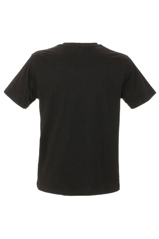 Sleek Black Cotton Tee with Signature Design