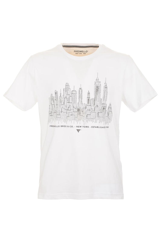 Chic White Tee with Signature Front Design