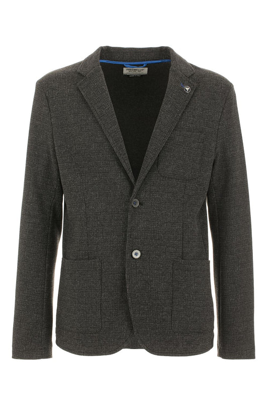 Elegant Two-Button Cotton Blend Jacket