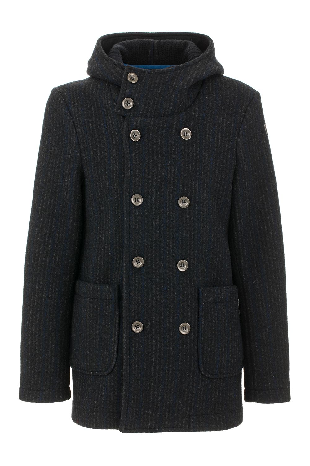 Sophisticated Blue Textured Coat for Men