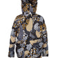 Elegant Hooded Jacket in Black, White & Gold