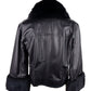 Elegant Lamb Leather Fur-Trim Jacket