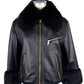 Elegant Lamb Leather Fur-Trim Jacket