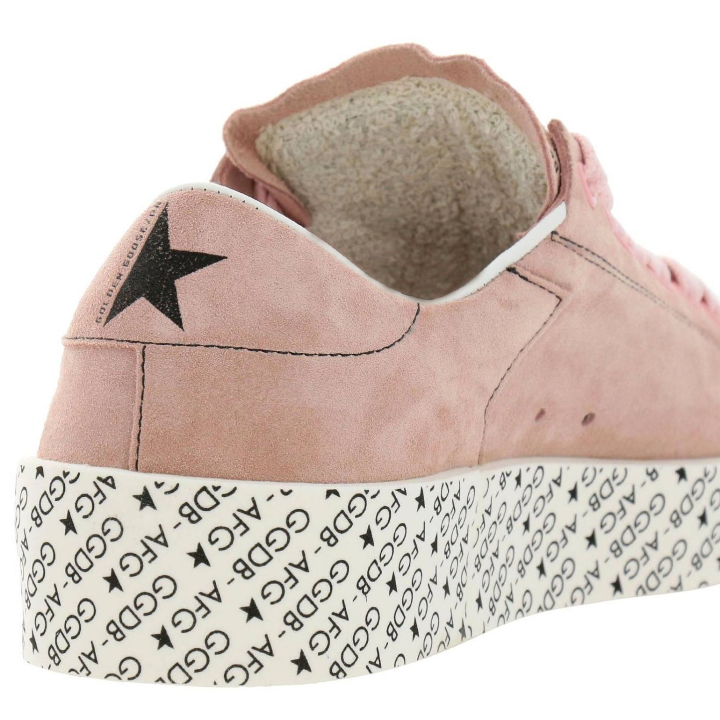 Chic Pink Leather Sneakers with Rubber Sole