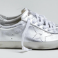 Silver Italian Luxury Sneakers - 100% Leather