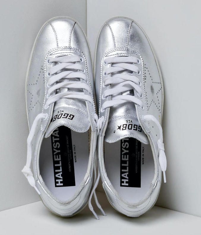 Silver Italian Luxury Sneakers - 100% Leather