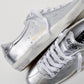 Silver Italian Luxury Sneakers - 100% Leather