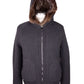 Elegant Grey Hooded Wool-Cashmere Jacket