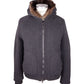 Elegant Grey Hooded Wool-Cashmere Jacket