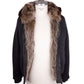 Elegant Grey Hooded Wool-Cashmere Jacket