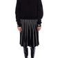 Chic Black Skirt with Embossed Stripes