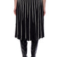 Chic Black Skirt with Embossed Stripes