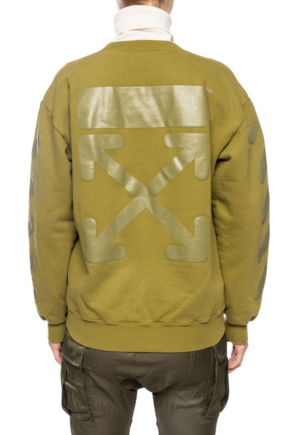 Embossed Crewneck Cotton Terry Sweatshirt