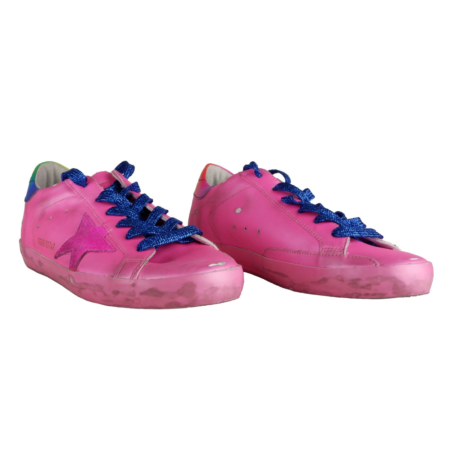 Pink Glitter-String Suede Sneakers