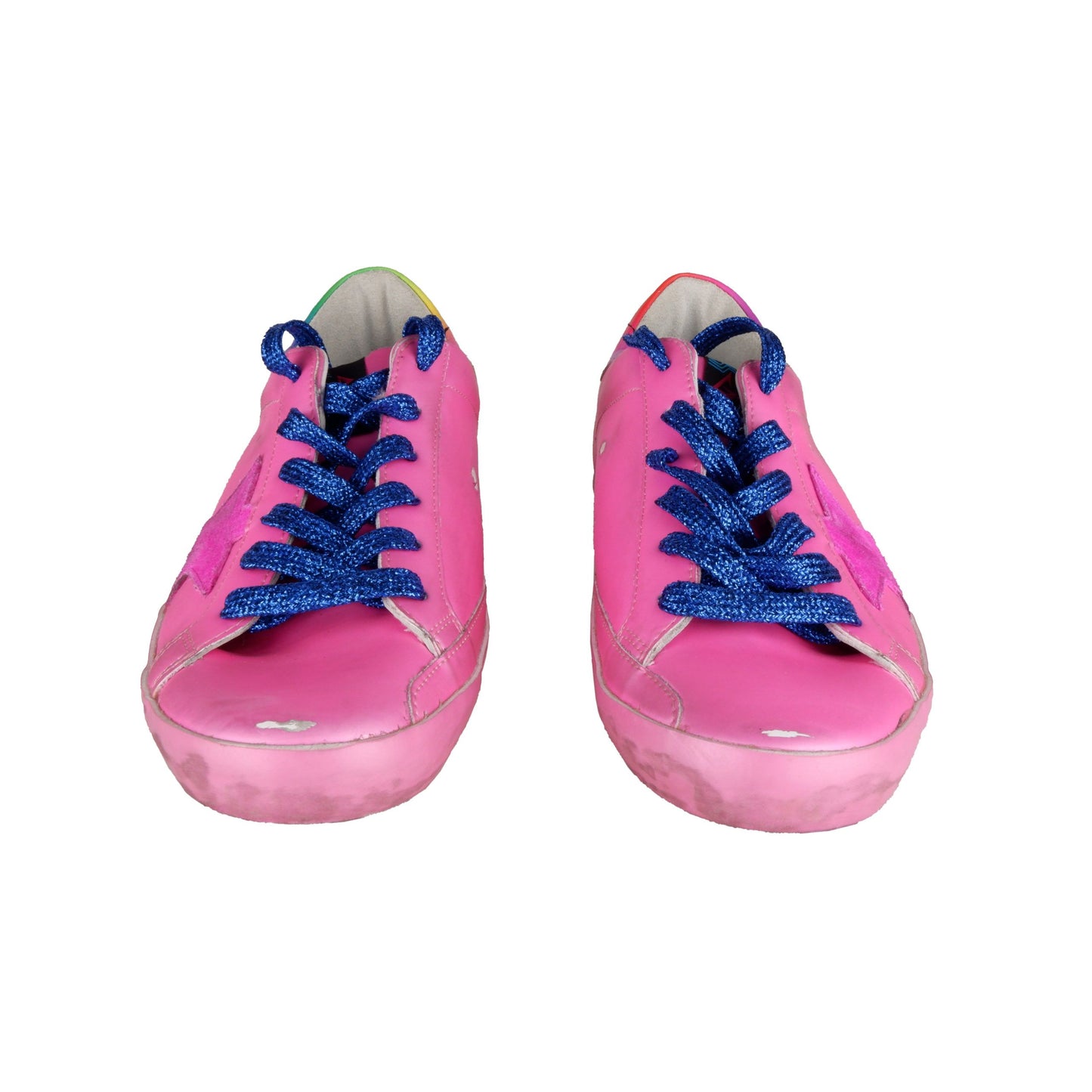 Pink Glitter-String Suede Sneakers