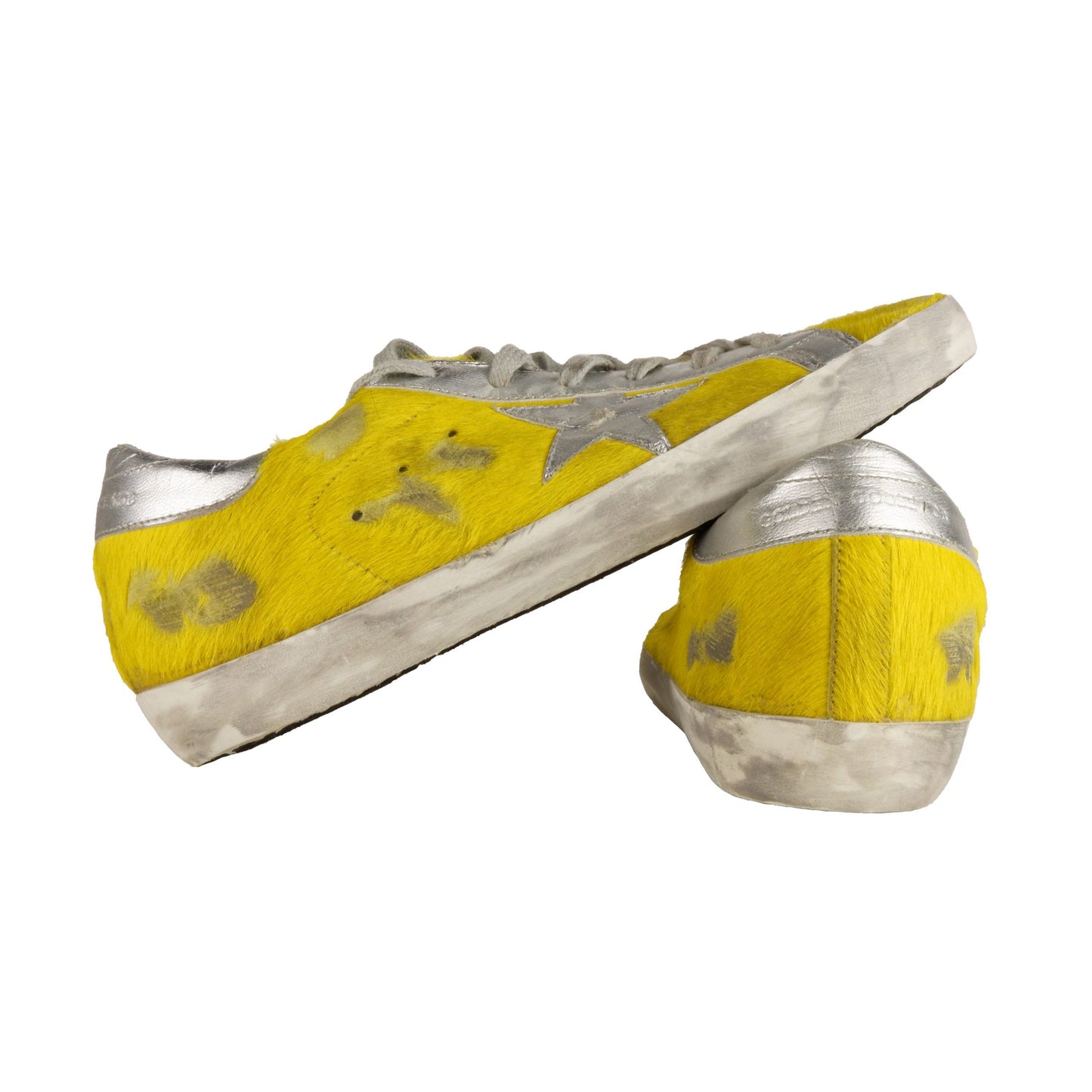 Radiant Yellow Pony Hair Leather Sneakers