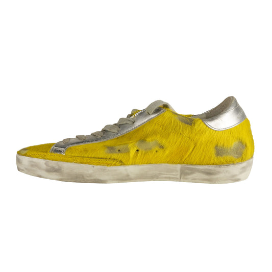 Radiant Yellow Pony Hair Leather Sneakers