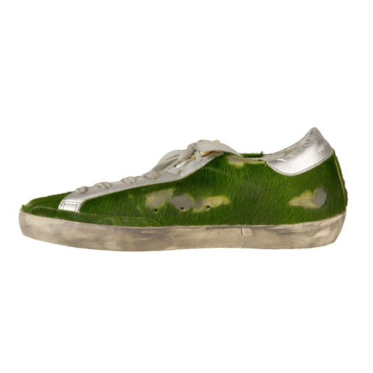 Emerald Elegance Leather Sneakers