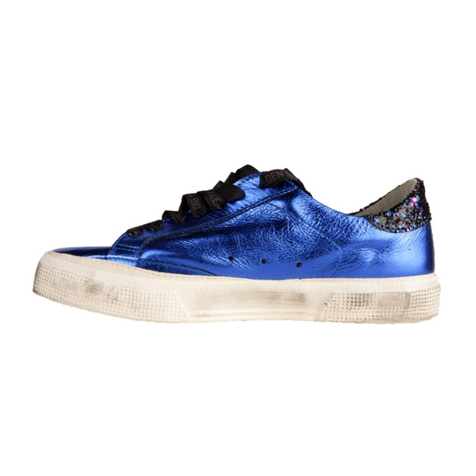 Elegant Blue Glitter High-End Sneakers