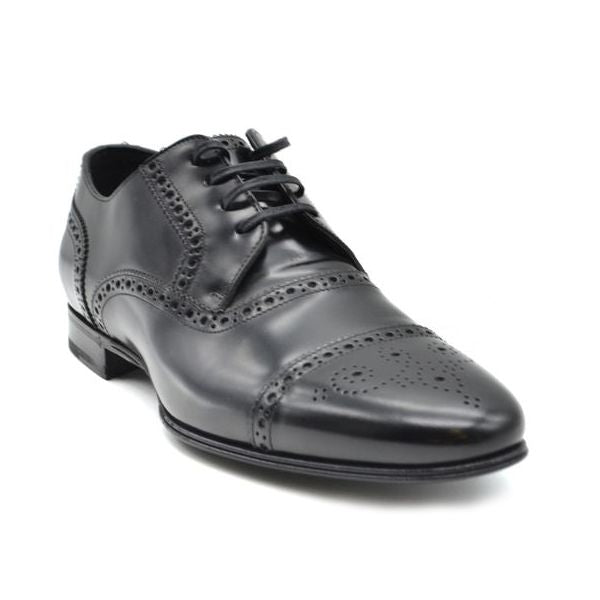 Elegant Black Leather Derby Shoes