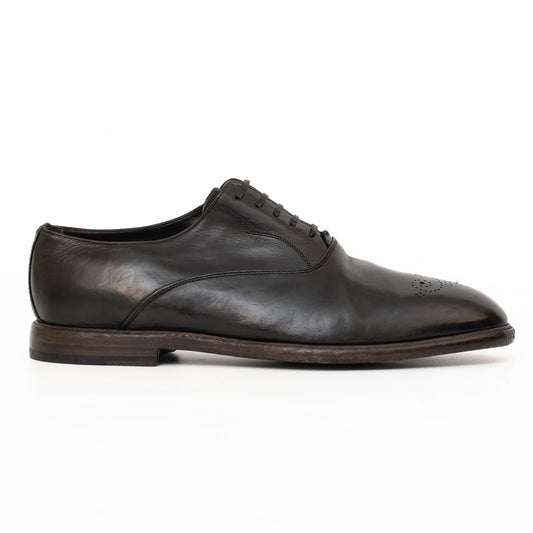 Elegant Men's Black Leather Derby Shoes