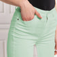 Chic Light Green Slim Fit Women's Jeans