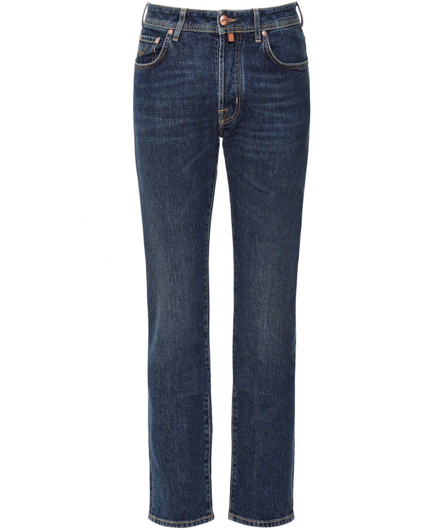 Elegant Slim Fit Suede-Patch Jeans