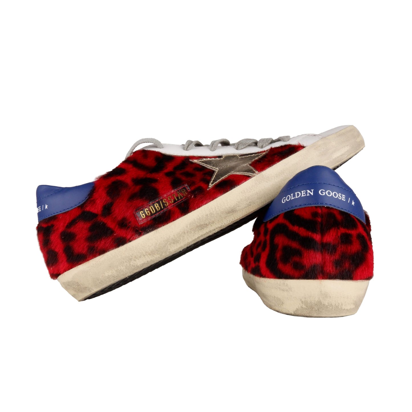 Red Leopard Pony Hair Leather Sneakers