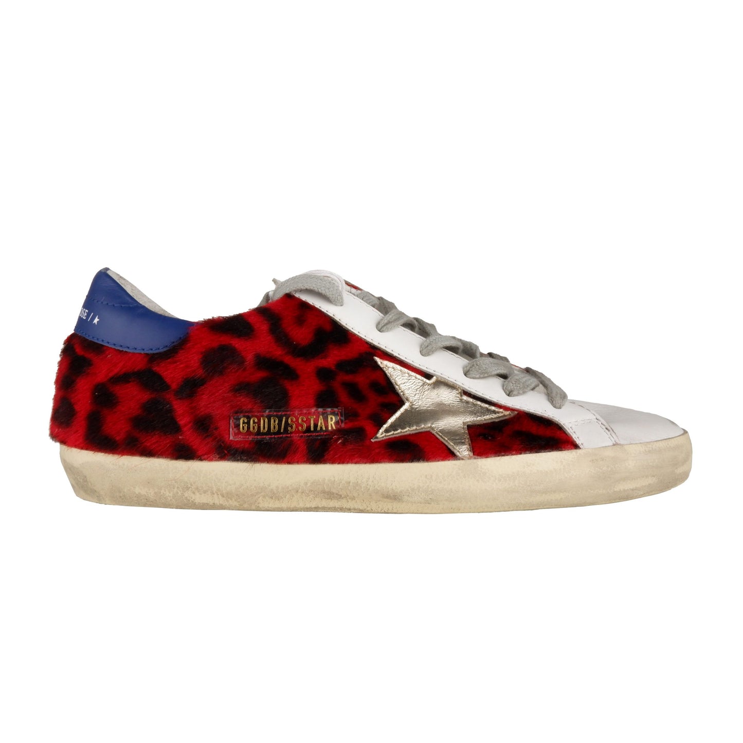 Red Leopard Pony Hair Leather Sneakers