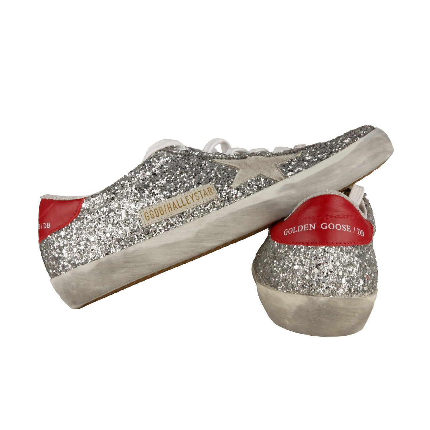 Glittering Silver Sneakers with Iconic Star Detail