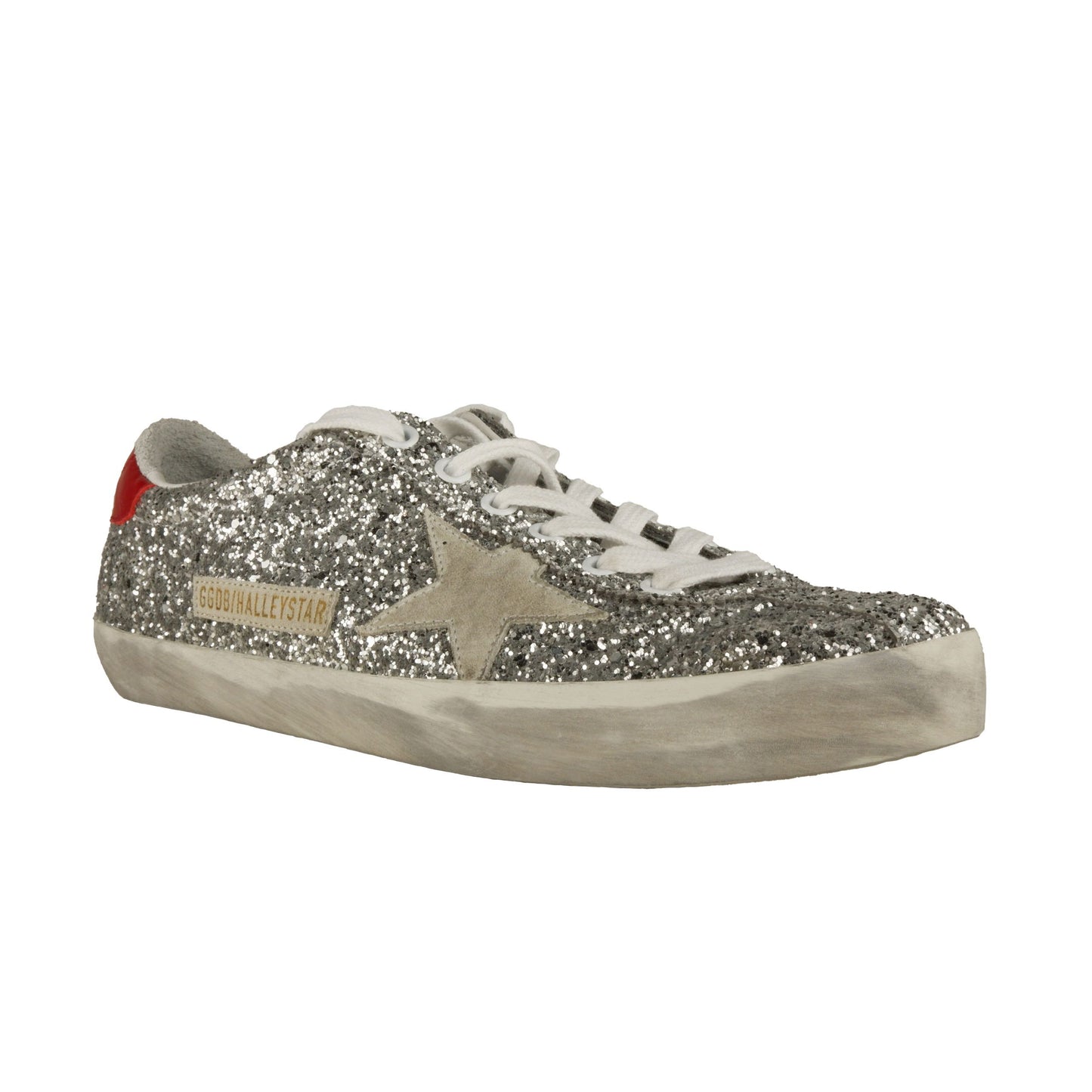 Glittering Silver Sneakers with Iconic Star Detail