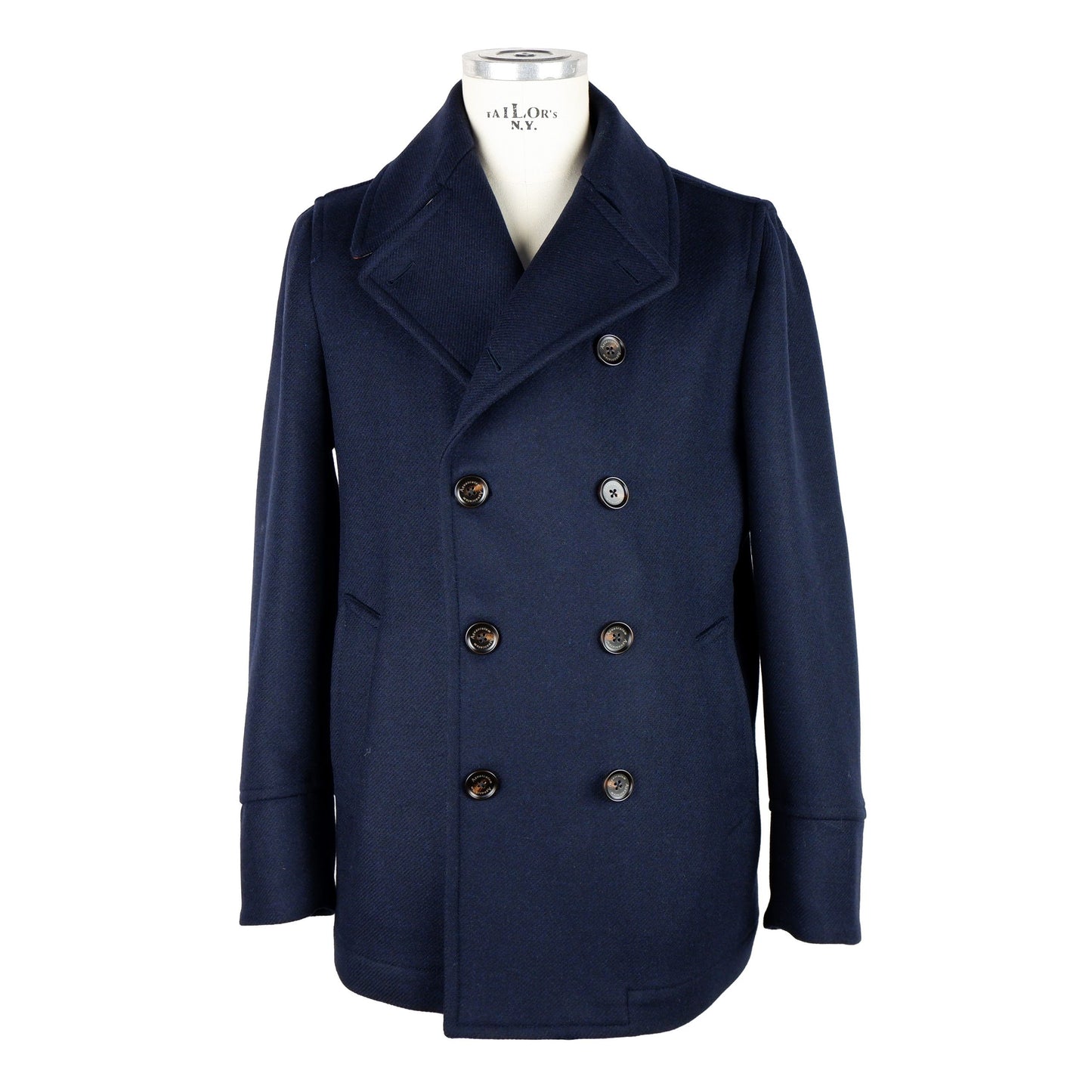 Elegant Double-Breasted Men's Wool Coat