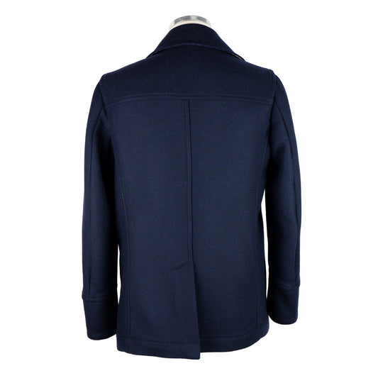 Elegant Double-Breasted Men's Wool Coat