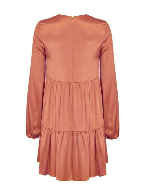 Elegant Pink Viscose Crewneck Dress