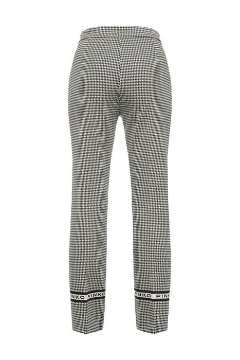 Houndstooth Motif Ankle-Logo Trousers