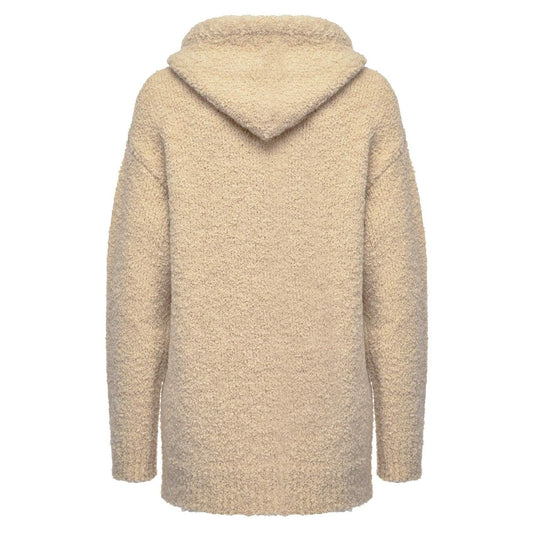 Beige Wool Blend Hooded Sweatshirt