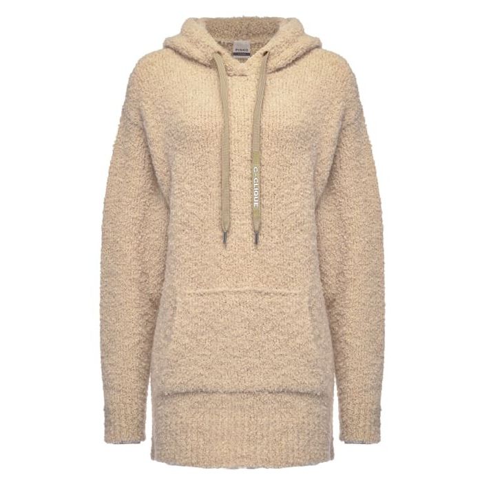 Beige Wool Blend Hooded Sweatshirt