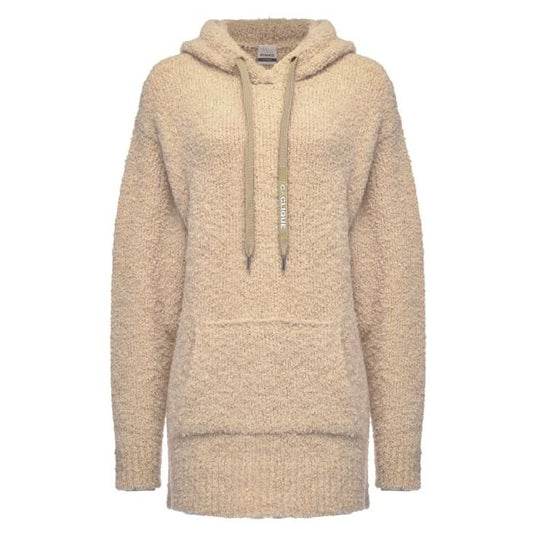 Beige Wool Blend Hooded Sweatshirt