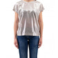 Chic Laminated Georgette Blouse in Gray