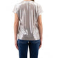 Chic Laminated Georgette Blouse in Gray