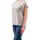 Chic Laminated Georgette Blouse in Gray