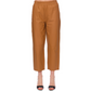 Chic High-Waisted Lambskin Trousers in Brown