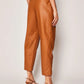 Chic Coated Faux Leather Pants with Logo Belt