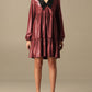 Ravishing Red Leather-Effected Jersey Dress