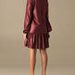 Ravishing Red Leather-Effected Jersey Dress